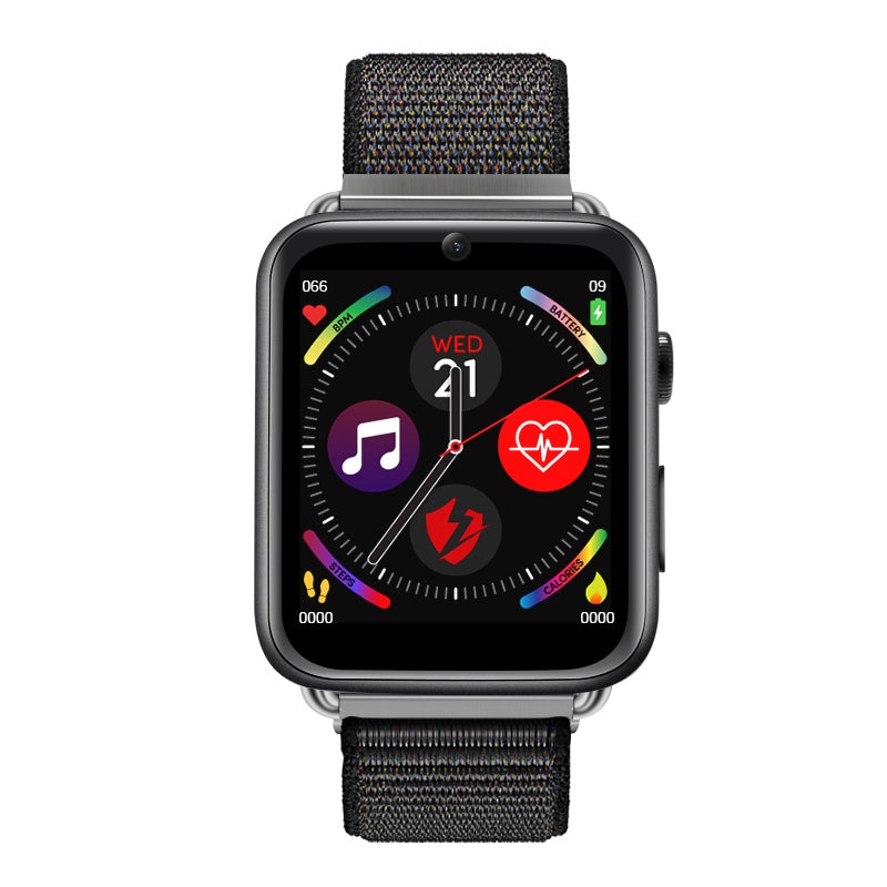 LEMFO LEM10 4G Smart Watch Android 7.1 3G RAM 32G ROM 1.88 inch Big Screen LTE 4G Sim Camera GPS WIFI Heart Rate Nylon black_16 GB