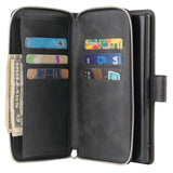 For Samsung A51 5G/A71 5G/Note 10 pro Pu Leather  Mobile Phone Cover Zipper Card Bag + Wrist Strap black