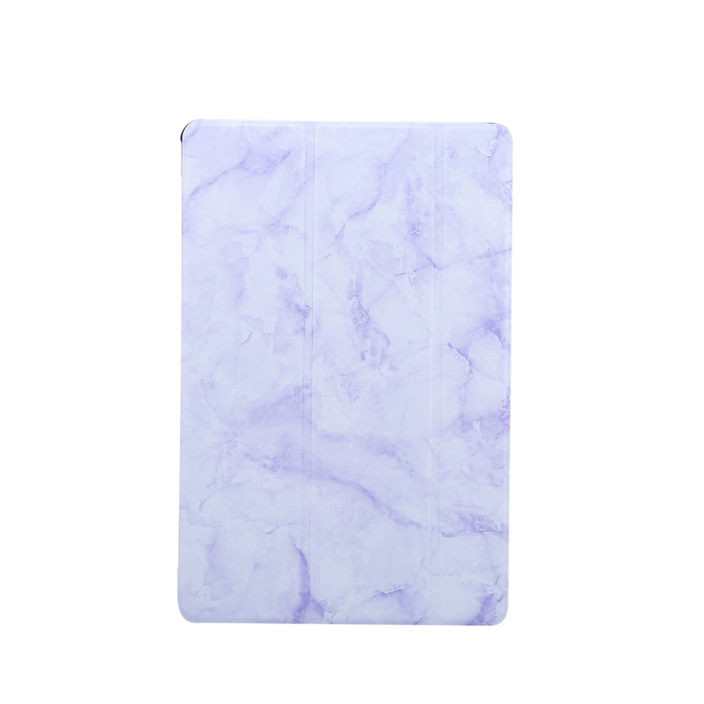 For Samsung Tab S6 T860 Tablet Cover Marbling Pattern PU Leather Anti-fall Anti-scrach Anti-slip Protect Shell Tri-fold Case purple