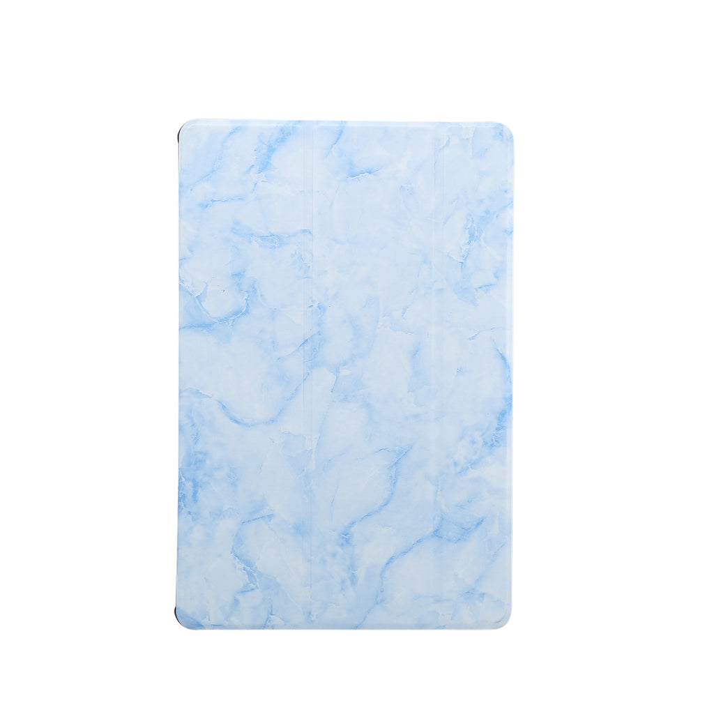 For Samsung Tab S6 T860 Tablet Cover Marbling Pattern PU Leather Anti-fall Anti-scrach Anti-slip Protect Shell Tri-fold Case blue