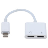 Dual Lightning Headphone Audio and Charge Adapter for iPhone X 8/8 Plus 7/7Plus  white