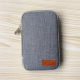 Gray Multi-function Cable Earphone Organizer Portable Source Phone Holder Electronic Accessories Digital Storage Bag for Travelling Camping Hiking Gray