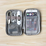 Gray Multi-function Cable Earphone Organizer Portable Source Phone Holder Electronic Accessories Digital Storage Bag for Travelling Camping Hiking Gray
