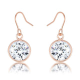 5.5 Ct Rose Gold CZ Drop Earrings
