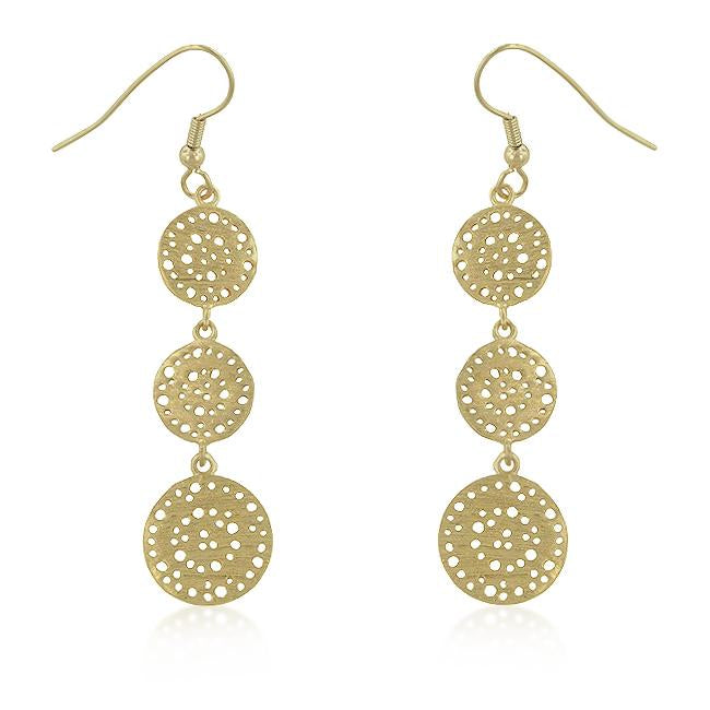 Golden Filigree Circle Earrings
