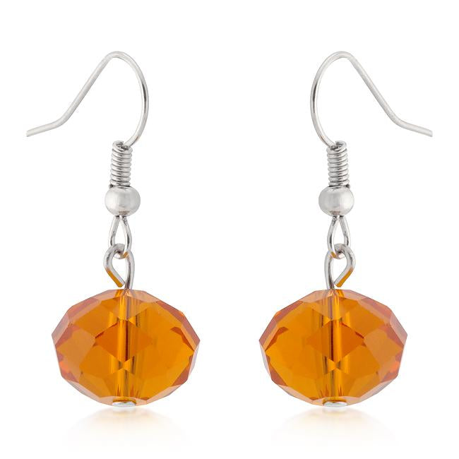 Orange Faceted Bead Earrings