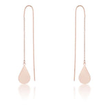 Chloe Rose Gold Stainless Steel Teardrop Threaded Drop Earrings