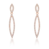 Sara 1.2ct CZ Rose Gold Delicate Double Teardrop Drop Earrings