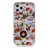 For Apple iPhone11 Pro Max Mobile Shell Soft TPU Phone Case Smartphone Cover Elk Snow Christmas Series Pattern Protective Shell