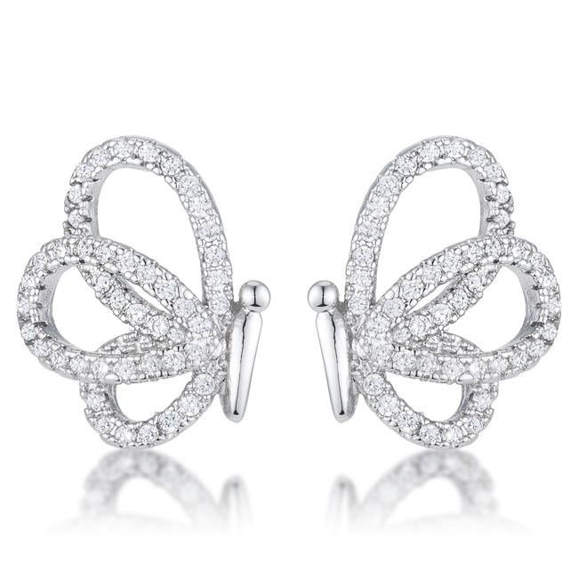 .45 Ct CZ Butterfly Stud Earrings