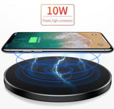 For Samsung Galaxy S8 S9 S10 Plus QI Wireless Charger Fast Charging Dock Mat Pad black