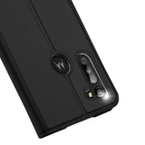 DUX DUCIS For Moto G8/G8 Power Leather Mobile Phone Cover Magnetic Protective Case Bracket with Cards Slot black_Moto G8 Power