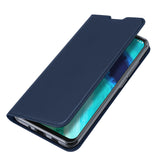 DUX DUCIS For Moto G8/G8 Power Leather Mobile Phone Cover Magnetic Protective Case Bracket with Cards Slot Royal blue_Moto G8