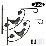 Hanging Plant Bracket Hook Iron Decorative Plant Hanger for Flower Basket Bird Feeder Lanterns 2pcs