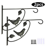 Hanging Plant Bracket Hook Iron Decorative Plant Hanger for Flower Basket Bird Feeder Lanterns 2pcs