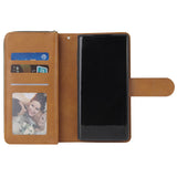 For Samsung A51 5G/A71 5G/Note 10 pro Pu Leather  Mobile Phone Cover Zipper Card Bag + Wrist Strap brown