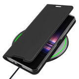 DUX DUCIS For Sony Xperia1 II/Xperia10 II Leather Mobile Phone Cover Magnetic Protective Case Bracket with Cards Slot black_Sony Xperia1 II