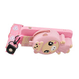 For Iphone 5 / 5S / SE Cartoon Hanging Lanyard + Fall Resistant Cartoon TPU Full Protective Mobile Phone Cover with Coin Purse 3 deep pink piglets