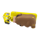 For Iphone 5 / 5S / SE Cartoon Hanging Lanyard + Fall Resistant Cartoon TPU Full Protective Mobile Phone Cover with Coin Purse 3 deep pink piglets