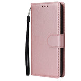 For HUAWEI PSmart 2020/Y5P/Y6P PU Leather Mobile Phone Cover with 3 Cards Slots Phone Frame Rose gold