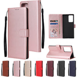 For HUAWEI PSmart 2020/Y5P/Y6P PU Leather Mobile Phone Cover with 3 Cards Slots Phone Frame Rose gold