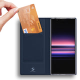 DUX DUCIS For Sony Xperia1 II/Xperia10 II Leather Mobile Phone Cover Magnetic Protective Case Bracket with Cards Slot Royal blue_Sony Xperia1 II
