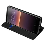 DUX DUCIS For Sony Xperia1 II/Xperia10 II Leather Mobile Phone Cover Magnetic Protective Case Bracket with Cards Slot black_Sony Xperia10 II