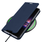 DUX DUCIS For Sony Xperia1 II/Xperia10 II Leather Mobile Phone Cover Magnetic Protective Case Bracket with Cards Slot Royal blue_Sony Xperia1 II