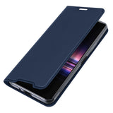 DUX DUCIS For Sony Xperia1 II/Xperia10 II Leather Mobile Phone Cover Magnetic Protective Case Bracket with Cards Slot Royal blue_Sony Xperia1 II