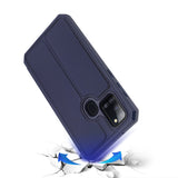 DUX DUCIS for Samsung A21S/A51 5G Magnetic Mobile Phone Holder Leather Case with Cards Slot blue_Samsung A21S