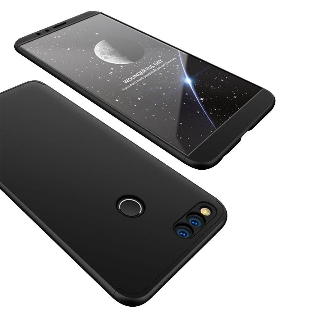 For HUAWEI Honor 7X 360 Degree Non-slip Shockproof Full Protective Back Case black