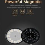 Creative Strong Magnet Clock 360 Degree Rotation Paste Type Universal Navigation Phone Holder black