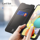 DUX DUCIS for Samsung A21S/A51 5G Magnetic Mobile Phone Holder Leather Case with Cards Slot black_Samsung A51 5G