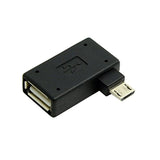 CY 90 Degree Right Angled Micro USB 2.0 OTG Host Adapter with USB Power for Galaxy S3 S4 S5 Note2 Note3 Cell Phone & Tablet