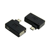 CY 90 Degree Right Angled Micro USB 2.0 OTG Host Adapter with USB Power for Galaxy S3 S4 S5 Note2 Note3 Cell Phone & Tablet