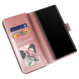 For Samsung A51 5G/A71 5G/Note 10 pro Pu Leather  Mobile Phone Cover Zipper Card Bag + Wrist Strap Rose gold