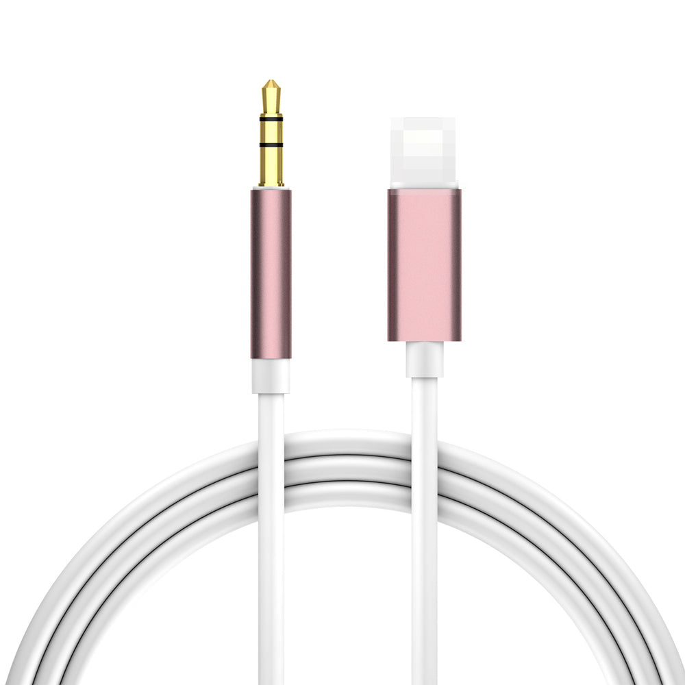 Lighting to 3.5mm Male Jack Aux Audio Extension Cable for 7 8 Plus X XS XR MAX Car Speaker Connector Adapter Cord Rose gold