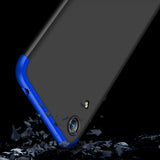 For HUAWEI HONOR 8A Ultra Slim PC Back Cover Non-slip Shockproof 360 Degree Full Protective Case Blue black blue