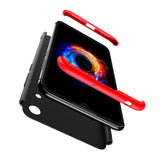 For HUAWEI HONOR 8A Ultra Slim PC Back Cover Non-slip Shockproof 360 Degree Full Protective Case Red black red