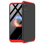 For HUAWEI HONOR 8A Ultra Slim PC Back Cover Non-slip Shockproof 360 Degree Full Protective Case Red black red