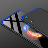For HUAWEI HONOR 8A Ultra Slim PC Back Cover Non-slip Shockproof 360 Degree Full Protective Case Blue black blue
