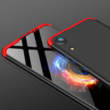 For HUAWEI HONOR 8A Ultra Slim PC Back Cover Non-slip Shockproof 360 Degree Full Protective Case Red black red