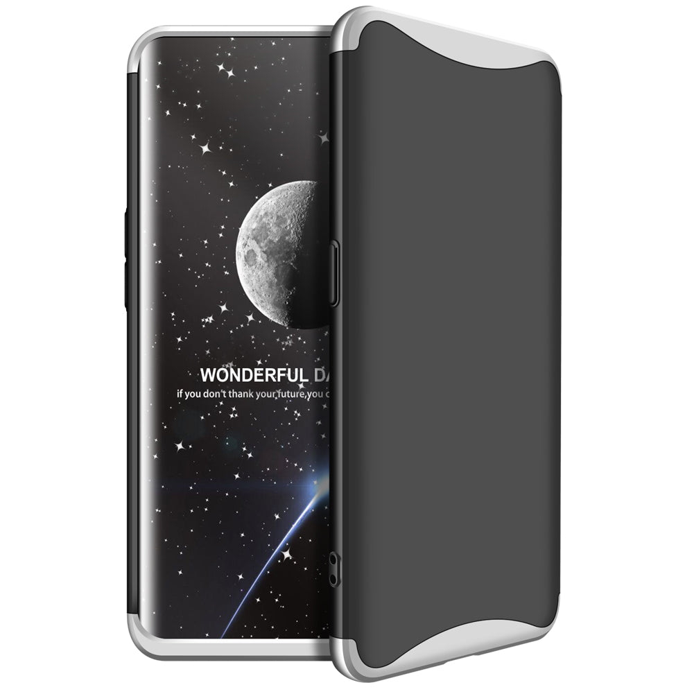 For OPPO Find X Ultra Slim PC Back Cover Non-slip Shockproof 360 Degree Full Protective Case silver black silver