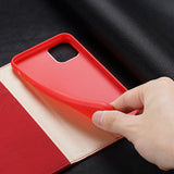DUX DUCIS for iPhone 11 pro MAX 2019 Luxury Genuine Leather Magnetic Flip Cover Full Protective Case with Bracket Card Slot red