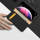 DUX DUCIS for iPhone 11 pro MAX 2019 Luxury Genuine Leather Magnetic Flip Cover Full Protective Case with Bracket Card Slot black