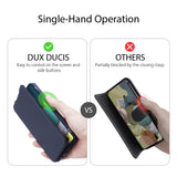 DUX DUCIS for Samsung A21S/A51 5G Magnetic Mobile Phone Holder Leather Case with Cards Slot blue_Samsung A51 5G