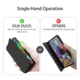 DUX DUCIS for Samsung A21S/A51 5G Magnetic Mobile Phone Holder Leather Case with Cards Slot blue_Samsung A51 5G