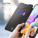 DUX DUCIS for Samsung A21S/A51 5G Magnetic Mobile Phone Holder Leather Case with Cards Slot Pink_Samsung A51 5G