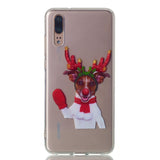 TPU Protective Phone Cover Soft Cute Cartoon Christmas Style Shell for Huawei P20