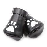 PU Leather Puppy Play Soft Padded Pup Puppy Mitts BDSM Bondage Dog Paw Print Paws Glove As shown